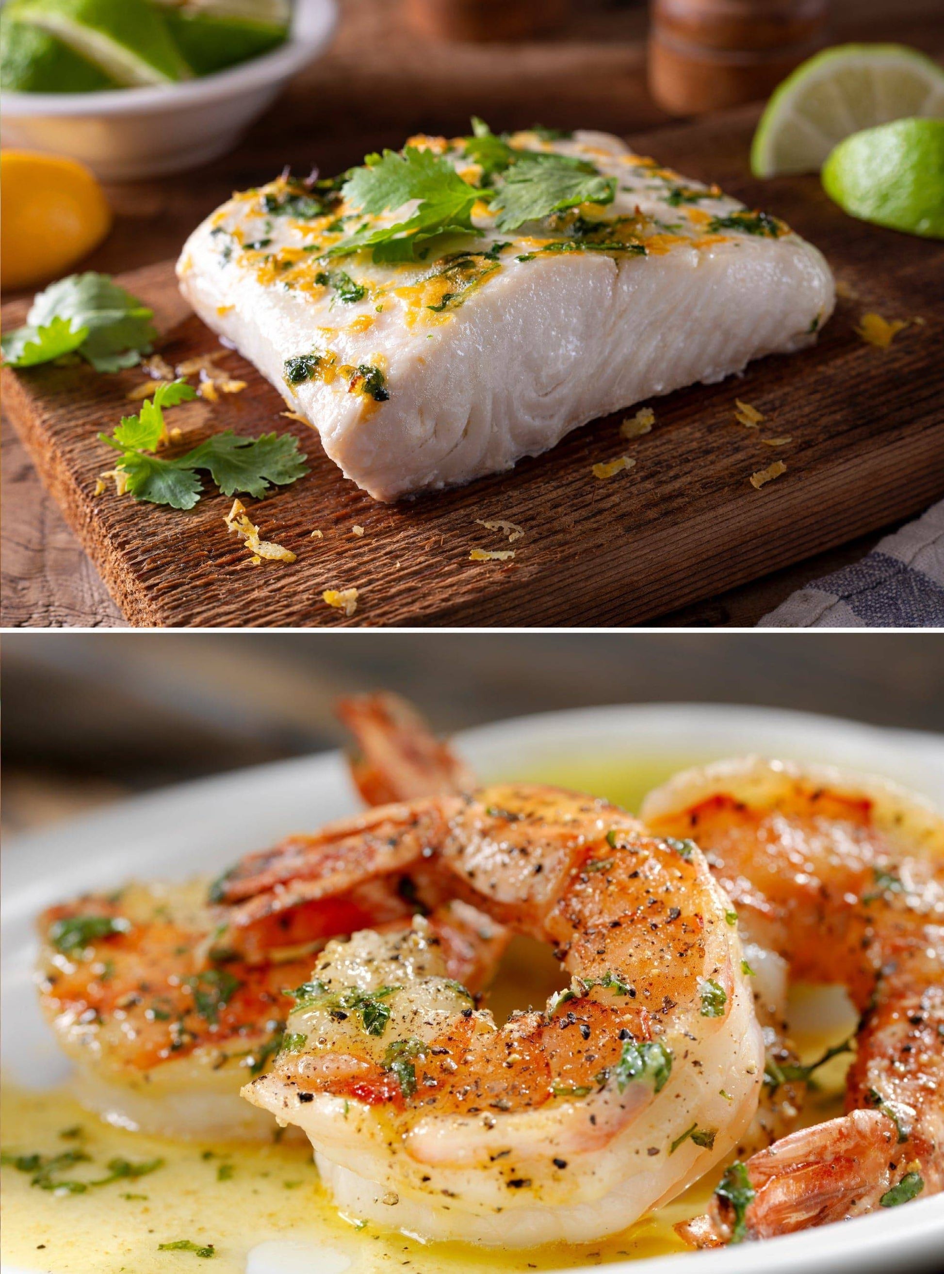 Alaskan Halibut 1 lb And Gourmet White Shrimp 2 lbs - Honolulu Fish